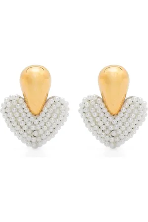 VANINA Tilbehør, Dame, Flerfarvet, ONE SIZE, Hjerte Motiv Faux-Perle Clip-On Øreringe