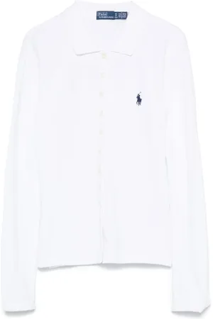Ralph Lauren Bluser & Skjorter, Dame, Hvid, M, Bomuld, Polo Collar Shirt