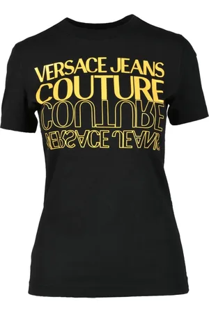 VERSACE Top, Dame, Sort, 2XS, Bomuld, Bomuldst-shirt med unikt design