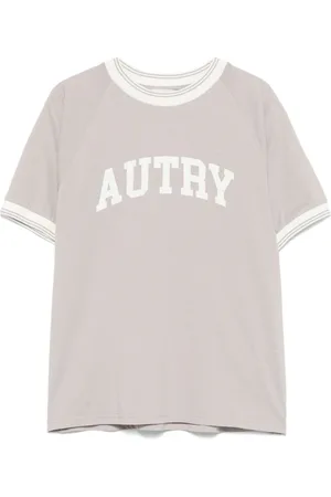 Autry Top, Dame, Grå, XS, Bomuld, Stribet Raglanærme Crew Neck T-shirt