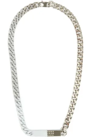 Maison Margiela Tilbehør, Dame, Grå, ONE SIZE, Sølv-tone Kabel-link Kæde Halskæde