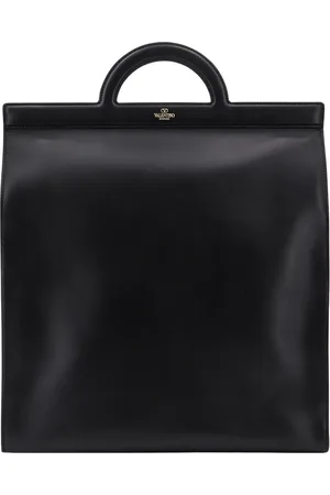 VALENTINO GARAVANI Taske, Herre, Sort, ONE SIZE, Uld, Sort Læder Skuldertaske Magnetisk Lukning