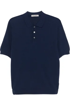 LA FILERIA Top, Herre, Blå, 2XL, Navy Polo Krave Sweater