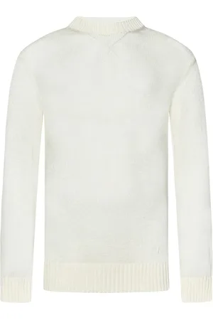 Jil Sander Strik, Herre, Hvid, M, Bomuld, Hvid Crewneck Bomuldssweater Ss25