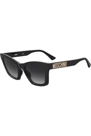 Moschino Tilbehør, unisex, Sort, 54 MM, Sorte solbriller mørkegrå skygge linser