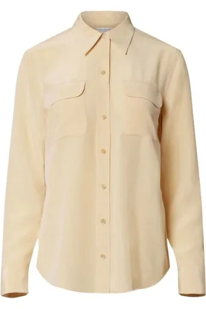 Equipment Bluser & Skjorter, Dame, , M, Uld, Silke Klassisk Krave Skjorte