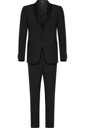Emporio Armani Jakkesæt, Herre, Sort, XL, Uld, Sort Strækuldssnitdragt
