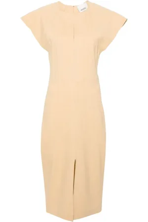 Isabel Marant Kjole, Dame, Gul, S, Lang Camel Kjole