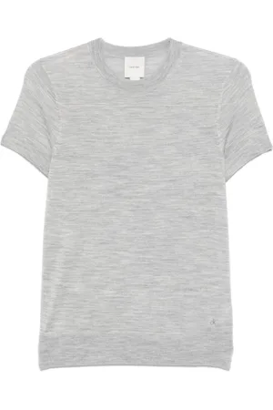 Calvin Klein Top, Dame, Grå, L, Bomuld, Heather Grey Crew Neck T-shirt