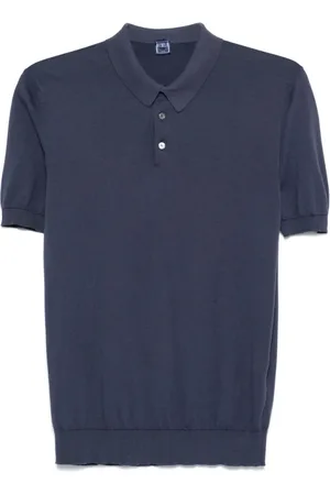 FEDELI Top, Herre, Blå, M, Navy Button-Up Sweater