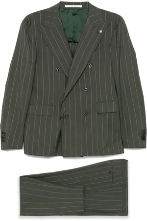 TAGLIATORE Jakkesæt, Herre, Grøn, XL, Uld, Skovgrøn dobbeltradet habit