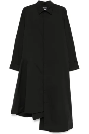 Y-3 Kjole, Dame, Sort, XS, Bomuld, A-Line Kjole med Lange Ærmer