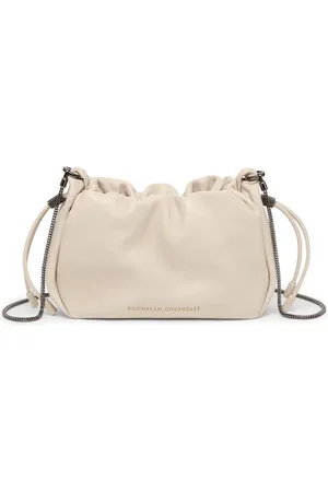 Brunello Cucinelli Taske, Dame, , ONE SIZE, Uld, Mandel Snørelukning Skuldertaske