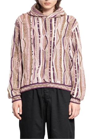 KAPITAL Sweathshirts & Hoodies, Herre, Flerfarvet, S, Uld, Pink Cable Strik Gaudy Hoodie