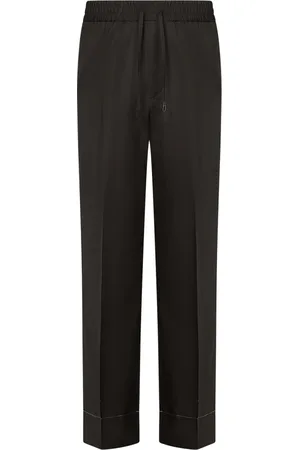 BRIONI Bukser, Herre, Brun, 2XL, Uld, Brun uldbukser med elastisk talje