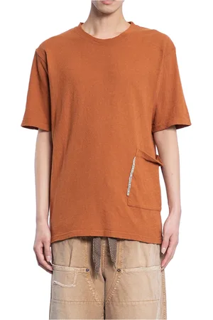 KAPITAL Top, Herre, Brun, M, Uld, Brun Gaze Jersey Lomme T-Shirt