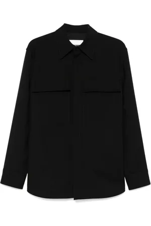 Jil Sander Skjorte, Herre, Sort, M, Sort, knaplukket skjorte med lommer