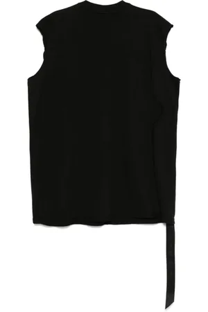 Rick Owens Top, Herre, Sort, M, Sort Ærmeløs Crew Neck T-shirt