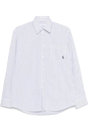 Sporty & Rich Bluser & Skjorter, Dame, Hvid, M, Uld, Sporty Vertikal Stribe Skjorte Hvid