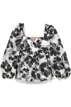 STINE GOYA Bluser & Skjorter, Dame, Flerfarvet, M, Uld, Hvid Sweater med Elastiske Manchetter