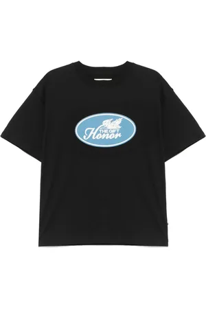 HONOR THE GIFT Top, Herre, Sort, L, Sort Logo Print T-shirt