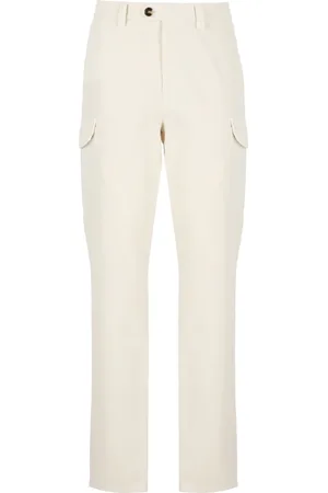 Brunello Cucinelli Bukser, Herre, , 2XL, Bomuld, Ivory Bomuld Bukser med Lommer