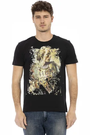 Trussardi Top, Herre, Sort, L, Afslappet Rund Hals Kortærmet T-Shirt