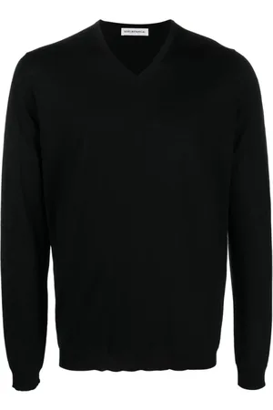 GOES BOTANICAL Strik, Herre, Sort, 2XL, Uld, Botanisk V-Hals Sweater