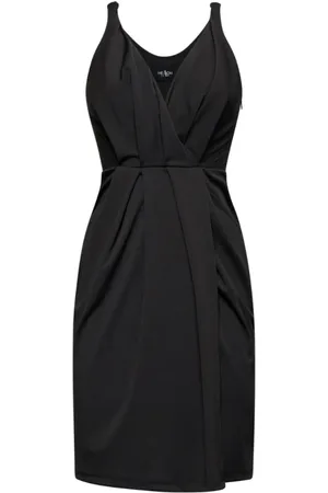 Silvian Heach Kjole, Dame, Sort, XS, Polyester, Kjole med foran drapering