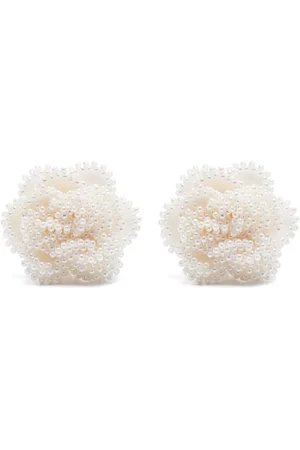 VANINA Tilbehør, Dame, Hvid, ONE SIZE, Blomstermotiv Falsk Perle Øreringe Par