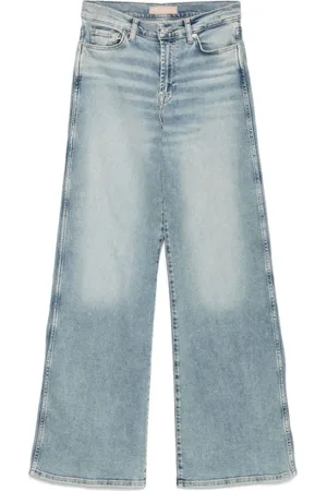 7 for all Mankind Jeans, Dame, Blå, W26, Denim, Lyseblå Klassiske Jeans med Fem Lommer