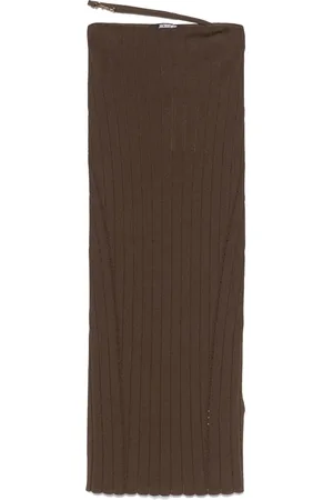 Jacquemus Nederdel, Dame, Brun, XS, Brun Elastisk Taljebånd Nederdel