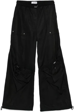 The Attico Bukser, Dame, Sort, S, Polyester, Wide-Leg Bukser Med Lommer