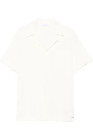 Maison Labiche Skjorte, Herre, Hvid, S, Beige Skjorte med Brystlomme