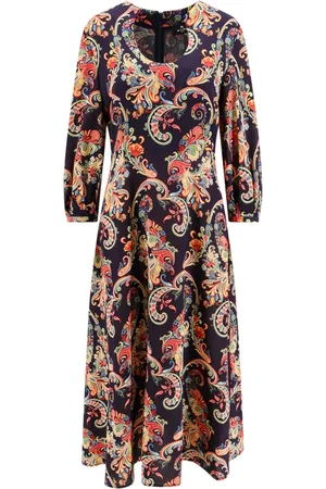 Etro Kjole, Dame, Flerfarvet, S, Polyester, Farverige kjoler med rund halsudskæring