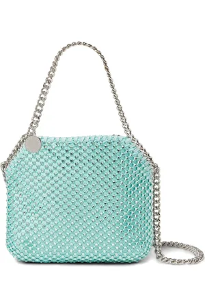 Stella McCartney Taske, Dame, Blå, ONE SIZE, Uld, Blå Skuldertaske med Kædelink
