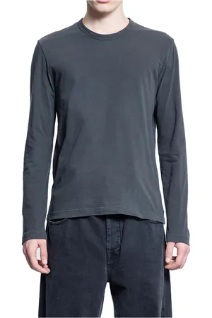 James Perse Top, Herre, Grå, L, Bomuld, Carbon Pigment Crew Neck Long Sleeve