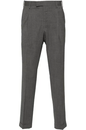 PT Torino Bukser, Herre, Grå, L, Uld, Lysegrå Uld Slim Fit Bukser
