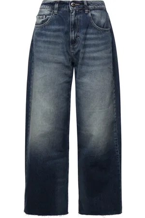 Icon Denim Jeans, Dame, Blå, W26, Bomuld, Bred Ben Blå Bomuld Jeans