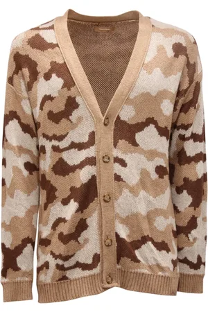 Imperial Strik, Herre, Flerfarvet, XL, Bomuld, Bomuldssweater Beige/Brun Lavet i Italien