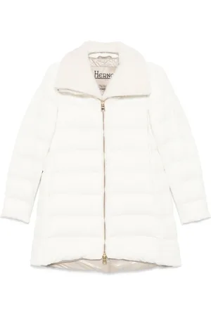 HERNO Jakke, Dame, Hvid, M, Faux Fur, Faux Fur Flannel Pufferjakke
