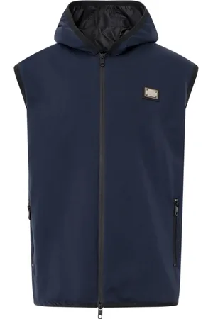 Dolce & Gabbana Jakke, Herre, Blå, S, Bomuld, Blå Jakker med Lynlås Lukning