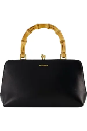 Jil Sander Taske, Dame, Sort, ONE SIZE, Bambus, Bambushanke Håndtaske