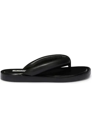 Jil Sander Sko, Dame, Sort, 39 EU, Læder, Sort læder flip-flops