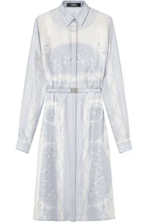 VERSACE Kjole, Dame, Flerfarvet, M, Barocco Print Silkekjole