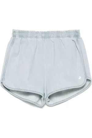 Lois Shorts, Dame, Blå, S, Blå Elastisk Talje Logo Syning