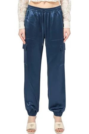Guess Bukser, Dame, Blå, XL, Polyester, Blå Cargo Jogger Bukser