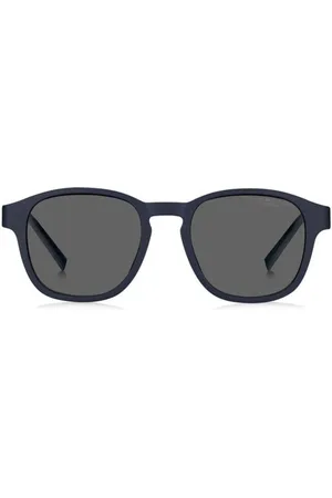 Tommy Hilfiger Tilbehør, Herre, Sort, 50 MM, Blå Matte Solbriller med Clip-On