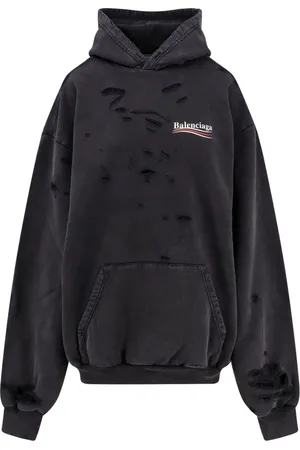 Balenciaga Sweathshirts & Hoodies, Dame, Sort, M, Bomuld, Politisk Kampagne Logo Hættetrøje Sweater