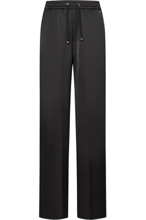 HERNO Bukser, Dame, Sort, S, Uld, Sort Stilfulde Polyester Crepe Bukser
